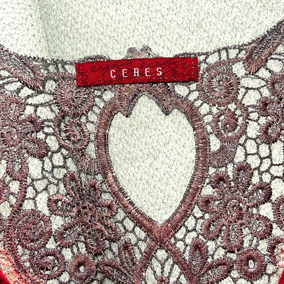 Very sharp looking red with lace dress shirt - Picture 2 of 3